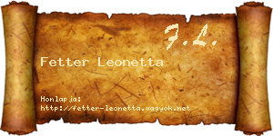 Fetter Leonetta névjegykártya